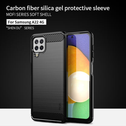 For Samsung Galaxy A22 4G MOFI Gentleness Series Brushed Texture Carbon Fiber Soft TPU Case(Black) - Galaxy Phone Cases by MOFI | Online Shopping South Africa | PMC Jewellery