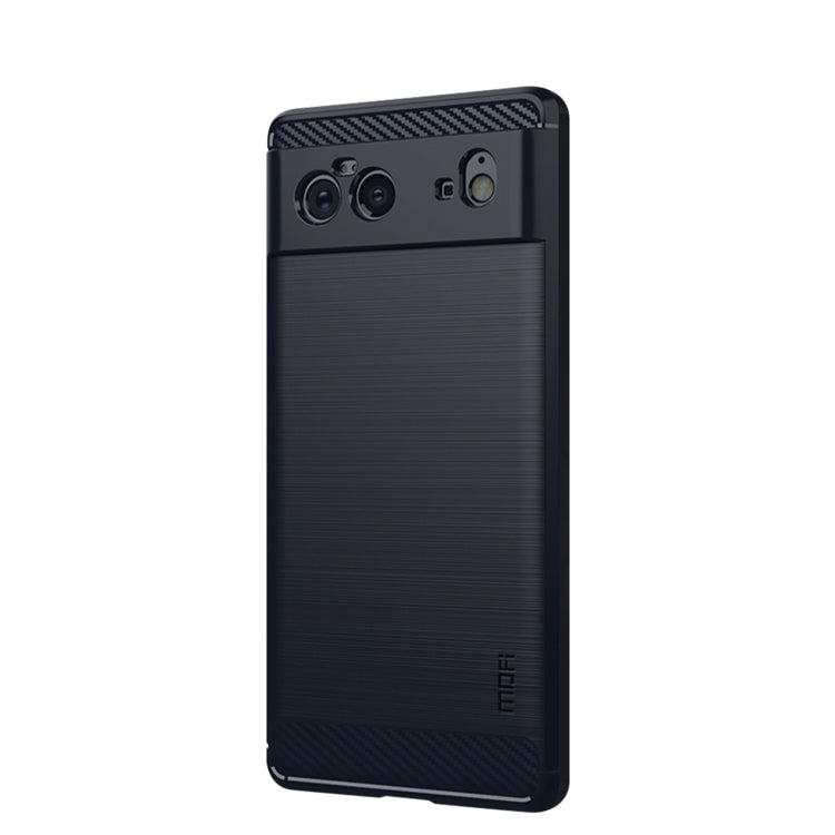 For Google Pixel 6 MOFI Gentleness Series Brushed Texture Carbon Fiber Soft TPU Case(Blue) - Google Cases by MOFI | Online Shopping South Africa | PMC TechLife