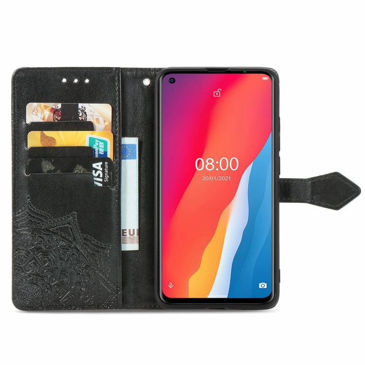 For Ulefone Note 11 Plus Mandala Flower Embossed Horizontal Flip Leather Case with Bracket / Card Slot / Wallet / Lanyard(Black) - Ulefone Cases by PMC Jewellery | Online Shopping South Africa | PMC Jewellery | Buy Now Pay Later Mobicred