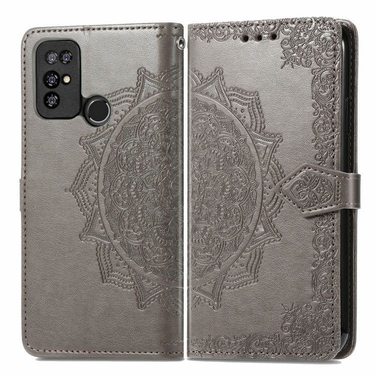 For Doogee X96 Pro Mandala Flower Embossed Horizontal Flip Leather Case with Holder & Three Card Slots & Wallet & Lanyard(Grey) - More Brand by PMC Jewellery | Online Shopping South Africa | PMC Jewellery | Buy Now Pay Later Mobicred