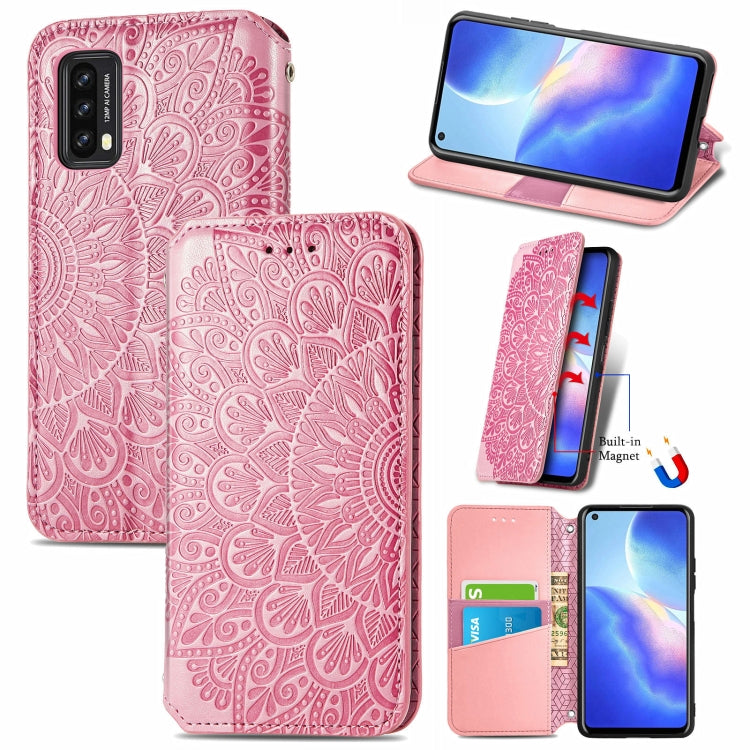 For Blackview A90 Blooming Mandala Embossed Pattern Magnetic Horizontal Flip Leather Case with Holder & Card Slots & Wallet(Pink) - More Brand by PMC Jewellery | Online Shopping South Africa | PMC Jewellery | Buy Now Pay Later Mobicred