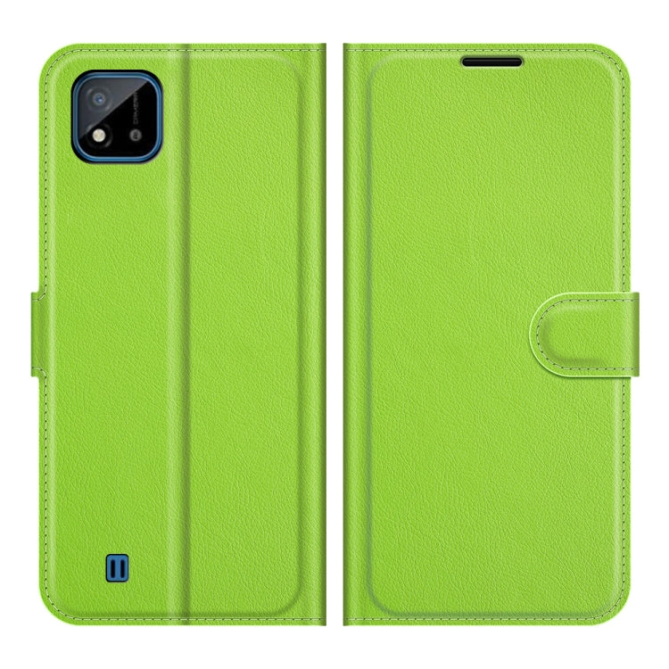 For OPPO Realme C11 2021 Litchi Texture Horizontal Flip Protective Case with Holder & Card Slots & Wallet(Green) - Realme Cases by PMC Jewellery | Online Shopping South Africa | PMC Jewellery | Buy Now Pay Later Mobicred