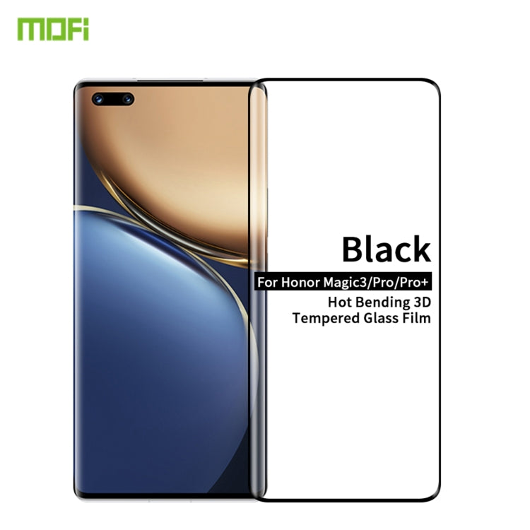 For Honor Magic 3 / Magic 3 Pro MOFI 9H 3D Explosion Proof Thermal Bending Full Screen Tempered Glass Film(Black) - Honor Tempered Glass by MOFI | Online Shopping South Africa | PMC TechLife | Buy Now Pay Later Mobicred