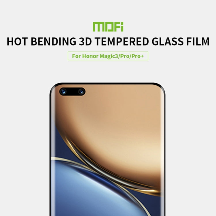 For Honor Magic 3 / Magic 3 Pro MOFI 9H 3D Explosion Proof Thermal Bending Full Screen Tempered Glass Film(Black) - Honor Tempered Glass by MOFI | Online Shopping South Africa | PMC TechLife | Buy Now Pay Later Mobicred