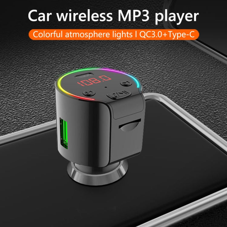 G61 FM Transmitter Music MP3 Player QC3.0 Type-C Quick Charge Support 5.0 Hands-free Car Kit - Bluetooth Car Kits by PMC Jewellery | Online Shopping South Africa | PMC Jewellery | Buy Now Pay Later Mobicred