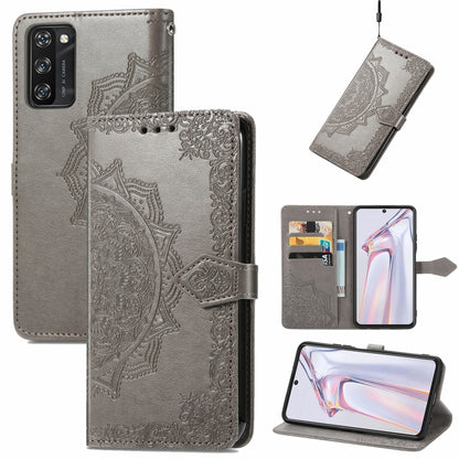 For Blackview A100 Mandala Embossing Pattern Horizontal Flip Leather Case with Holder & Card Slots & Wallet & Lanyard(Grey) - More Brand by PMC Jewellery | Online Shopping South Africa | PMC Jewellery | Buy Now Pay Later Mobicred