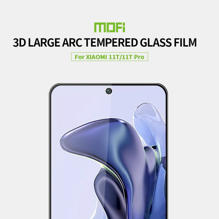 For Xiaomi Mi 11T / 11T Pro MOFI 9H 3D Explosion-proof Curved Screen Tempered Glass Film(Black) -  by MOFI | Online Shopping South Africa | PMC Jewellery