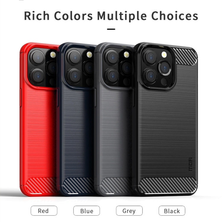 For iPhone 13 Pro MOFI Gentleness Series Brushed Texture Carbon Fiber Soft TPU Case  (Black) - iPhone 13 Pro Cases by MOFI | Online Shopping South Africa | PMC Jewellery | Buy Now Pay Later Mobicred