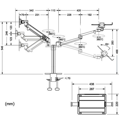 OL-3S Aluminum Height Adjustable Desktop Computer Stand for 17-32 inch and 12-17 inch Monitor(Silver) - Laptop Stand by PMC Jewellery | Online Shopping South Africa | PMC Jewellery | Buy Now Pay Later Mobicred