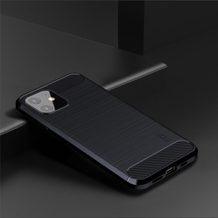 For iPhone 12 mini MOF Gentleness Series Brushed Texture Carbon Fiber Soft TPU Case (Blue) - iPhone 12 mini Cases by MOFI | Online Shopping South Africa | PMC Jewellery