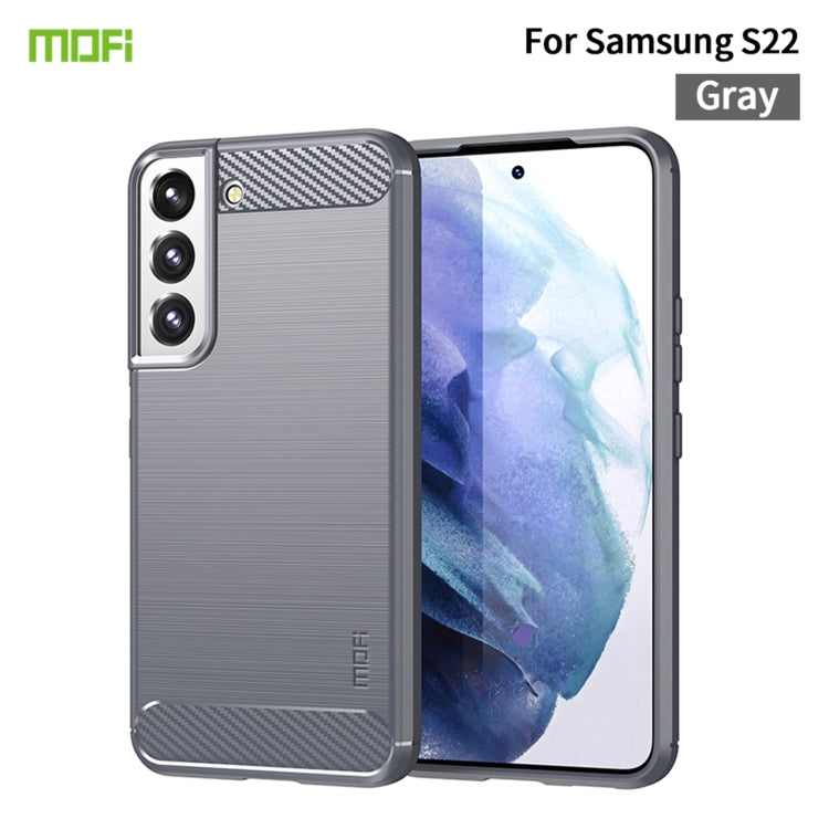 For Samsung Galaxy S22 5G MOFI Gentleness Series Brushed Texture Carbon Fiber Soft TPU Case(Gray) - free shipping - PMC TechLife - Order now!