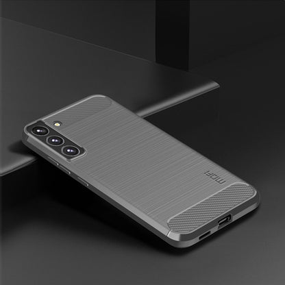 For Samsung Galaxy S22 5G MOFI Gentleness Series Brushed Texture Carbon Fiber Soft TPU Case(Gray) - Galaxy S22 5G Cases by MOFI | Online Shopping South Africa | PMC Jewellery | Buy Now Pay Later Mobicred