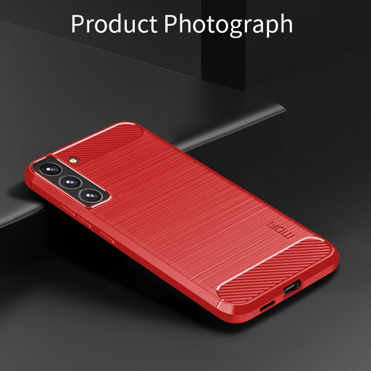 For Samsung Galaxy S22 5G MOFI Gentleness Series Brushed Texture Carbon Fiber Soft TPU Case(Red) - Galaxy S22 5G Cases by MOFI | Online Shopping South Africa | PMC Jewellery