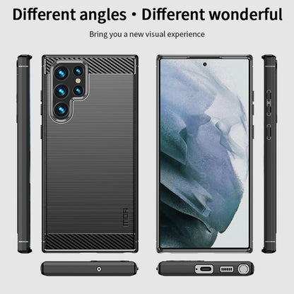 For Samsung Galaxy S22 Ultra 5G MOFI Gentleness Series Brushed Texture Carbon Fiber Soft TPU Case(Gray) - Galaxy S22 Ultra 5G Cases by MOFI | Online Shopping South Africa | PMC Jewellery