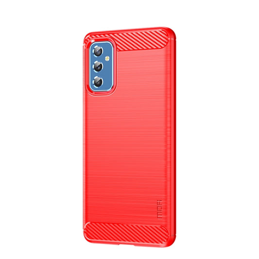 For Samsung Galaxy M52 5G MOFI Gentleness Series Brushed Texture Carbon Fiber Soft TPU Case(Red) - Galaxy Phone Cases by MOFI | Online Shopping South Africa | PMC Jewellery | Buy Now Pay Later Mobicred