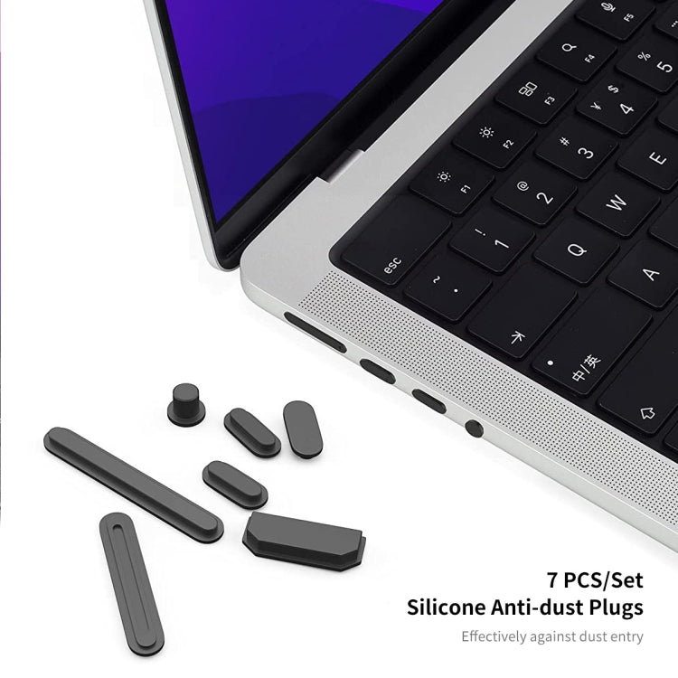 ENKAY Hat-Prince 3 in 1 Crystal Laptop Protective Case + TPU Keyboard Film + Anti-dust Plugs Set for MacBook Pro 16.2 inch A2485 2021/A2880 2023, Version:US Version(Grey) - MacBook Pro Cases by ENKAY | Online Shopping South Africa | PMC Jewellery | Buy Now Pay Later Mobicred