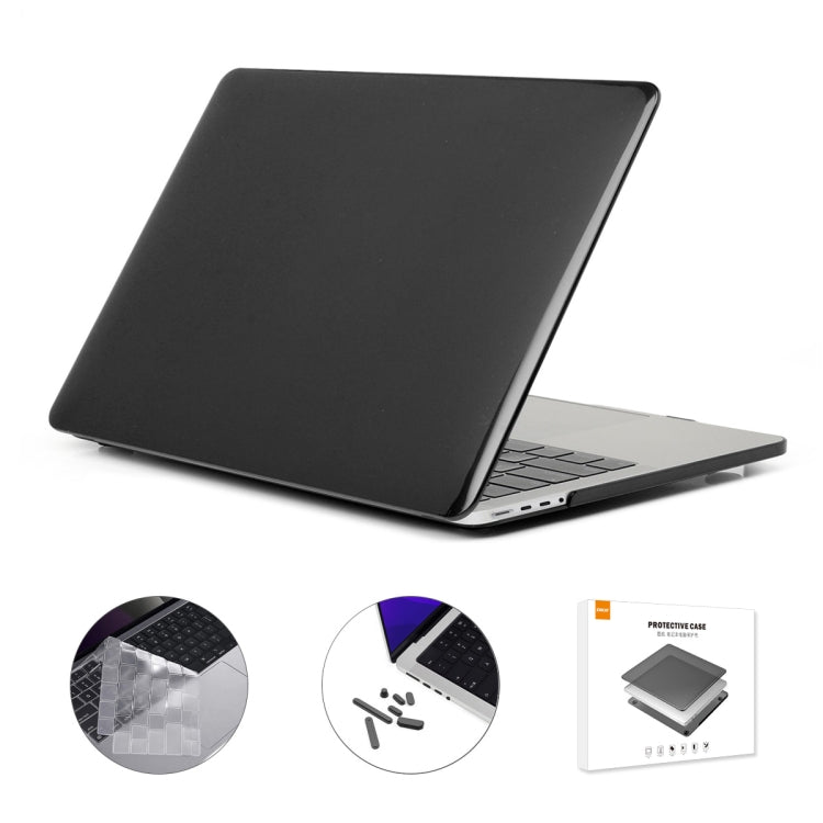 ENKAY Hat-Prince 3 in 1 Crystal Laptop Protective Case + TPU Keyboard Film + Anti-dust Plugs Set for MacBook Pro 16.2 inch A2485 2021/A2880 2023, Version:EU Version(Black) - MacBook Pro Cases by ENKAY | Online Shopping South Africa | PMC Jewellery | Buy Now Pay Later Mobicred