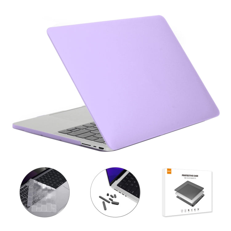 ENKAY Hat-Prince 3 in 1 Matte Laptop Protective Case + TPU Keyboard Film + Anti-dust Plugs Set for MacBook Pro 14.2 inch A2442 2021/A2779 2023, Version:US Version(Purple) - MacBook Pro Cases by ENKAY | Online Shopping South Africa | PMC Jewellery | Buy Now Pay Later Mobicred