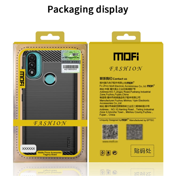 For Motorola Moto E20 / E30 / E40 MOFI Gentleness Series Brushed Texture Carbon Fiber Soft TPU Case(Black) - Motorola Cases by MOFI | Online Shopping South Africa | PMC Jewellery | Buy Now Pay Later Mobicred