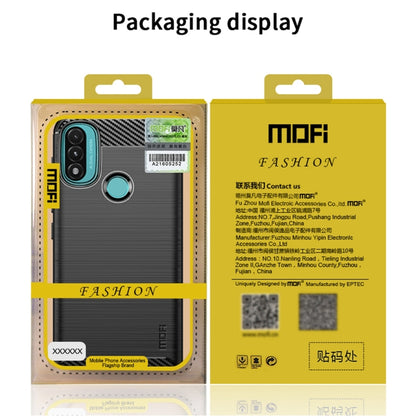 For Motorola Moto E20 / E30 / E40 MOFI Gentleness Series Brushed Texture Carbon Fiber Soft TPU Case(Blue) - Motorola Cases by MOFI | Online Shopping South Africa | PMC Jewellery | Buy Now Pay Later Mobicred