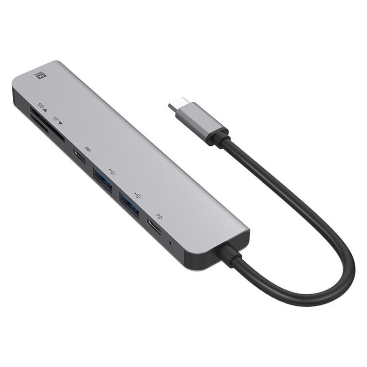 UC902 7-in-1 Multi-function HDMI+SD/TF+USB x 2+Type-C+PD to USB-C / Type-C Aluminum Alloy HUB - USB HUB by PMC Jewellery | Online Shopping South Africa | PMC Jewellery | Buy Now Pay Later Mobicred