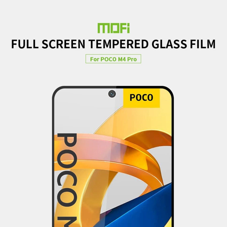 For Xiaomi Poco M4 Pro 5G MOFI 9H 2.5D Tempered Glass Full Film(Black) -  by MOFI | Online Shopping South Africa | PMC Jewellery