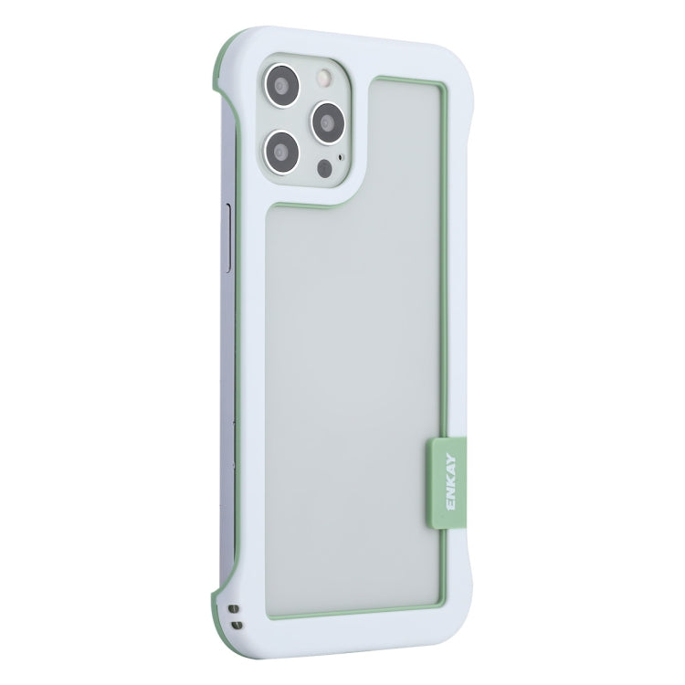 For iPhone 12 / 12 Pro ENKAY Frameless Hollow Shockproof PC Case(White) - iPhone 12 / 12 Pro Cases by ENKAY | Online Shopping South Africa | PMC Jewellery | Buy Now Pay Later Mobicred