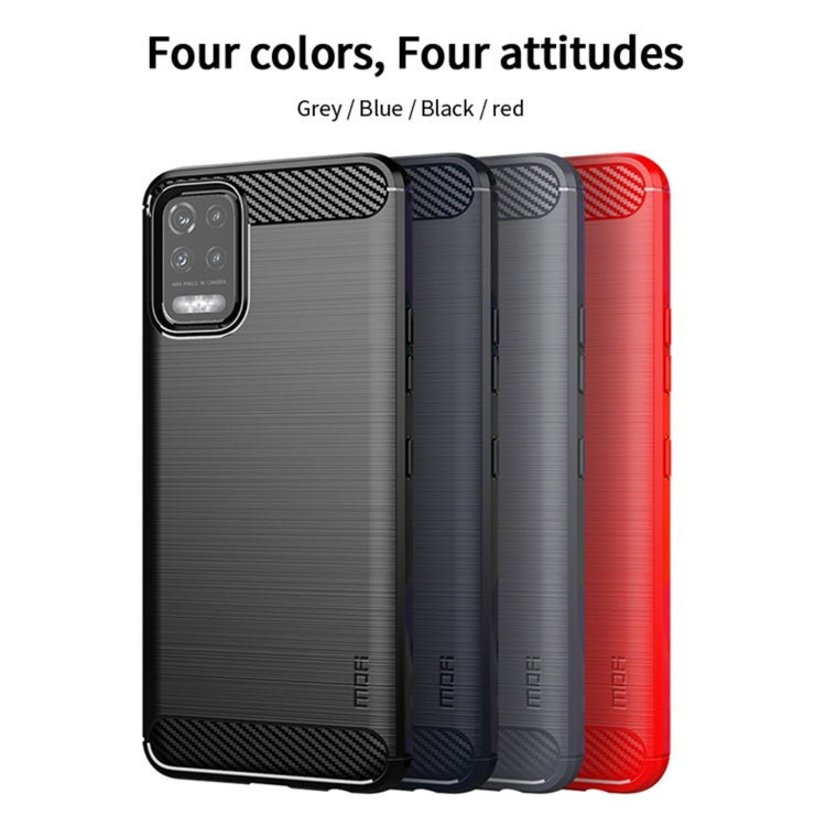 For LG K52 / K62 / K62+ / Q52 / Q62  MOFI Gentleness Brushed Carbon Fiber Soft TPU Case(Black) - LG by MOFI | Online Shopping South Africa | PMC Jewellery | Buy Now Pay Later Mobicred