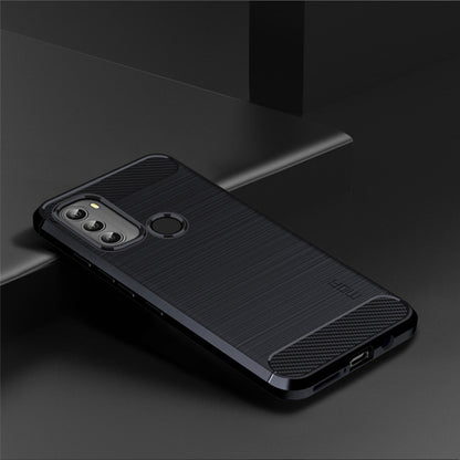 For Motorola Moto G71 5G MOFI Gentleness Brushed Carbon Fiber Soft TPU Case(Blue) - Motorola Cases by MOFI | Online Shopping South Africa | PMC Jewellery | Buy Now Pay Later Mobicred