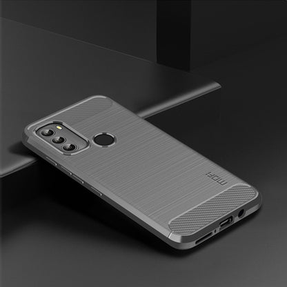 For Motorola Moto G71 5G MOFI Gentleness Brushed Carbon Fiber Soft TPU Case(Gray) - Motorola Cases by MOFI | Online Shopping South Africa | PMC Jewellery | Buy Now Pay Later Mobicred