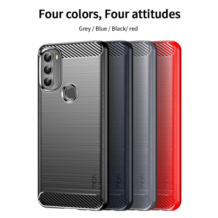 For Motorola Moto G71 5G MOFI Gentleness Brushed Carbon Fiber Soft TPU Case(Red) - Motorola Cases by MOFI | Online Shopping South Africa | PMC Jewellery | Buy Now Pay Later Mobicred