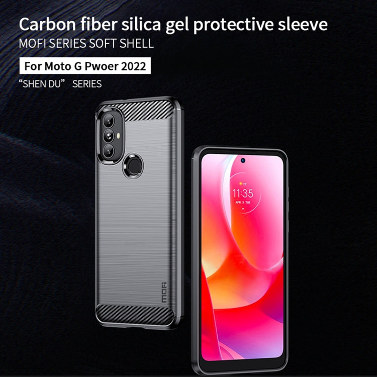 For Motorola Moto G Power 2022 MOFI Gentleness Brushed Carbon Fiber Soft TPU Case(Gray) - Motorola Cases by MOFI | Online Shopping South Africa | PMC Jewellery | Buy Now Pay Later Mobicred