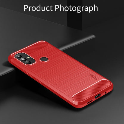 For Motorola Moto G Power 2022 MOFI Gentleness Brushed Carbon Fiber Soft TPU Case(Red) - Motorola Cases by MOFI | Online Shopping South Africa | PMC Jewellery | Buy Now Pay Later Mobicred