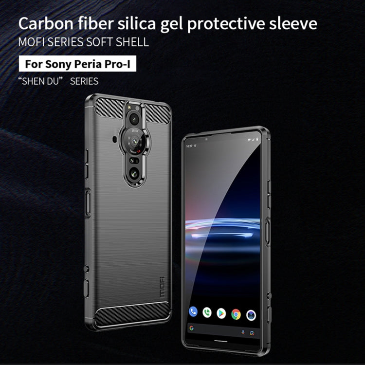 For Sony Xperia Pro-I MOFI Gentleness Brushed Carbon Fiber Soft TPU Case(Blue) - Sony Cases by MOFI | Online Shopping South Africa | PMC Jewellery