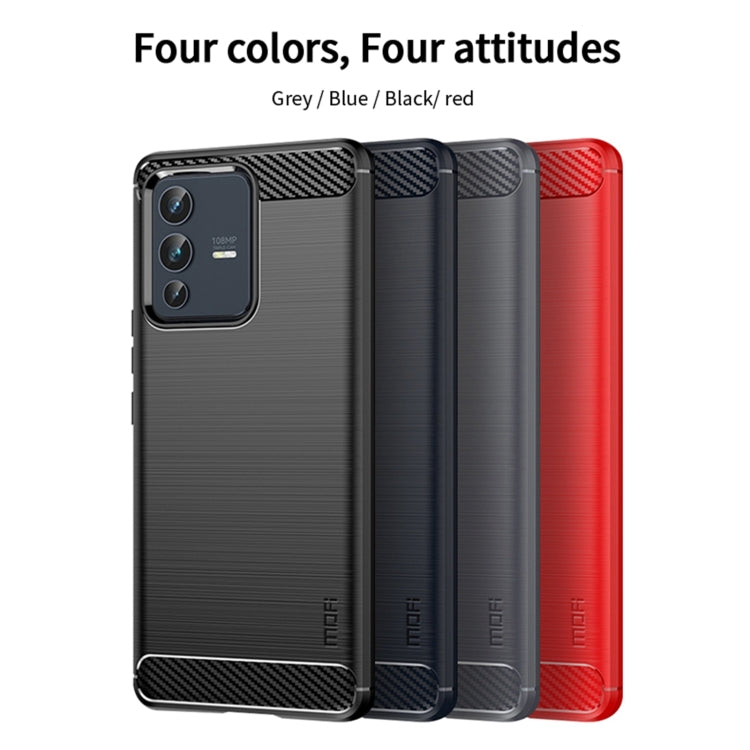 For vivo V23 5G/S12 MOFI Gentleness Series Brushed Texture Carbon Fiber Soft TPU Phone Case(Gray) - vivo Cases by MOFI | Online Shopping South Africa | PMC Jewellery