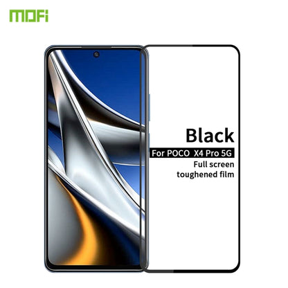 For Xiaomi Poco X4 Pro 5G MOFI 9H 2.5D Full Screen Tempered Glass Film(Black) - Poco X4 Pro 5G Tempered Glass by MOFI | Online Shopping South Africa | PMC Jewellery