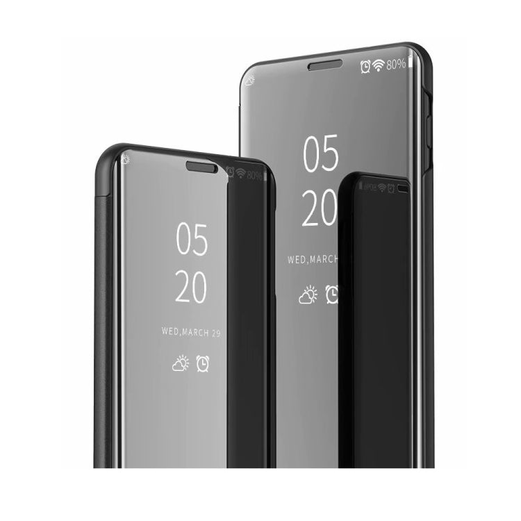 For OPPO Realme 9 Pro+ Plated Mirror Horizontal Flip Leather Case with Holder(Black) - Realme Cases by PMC TechLife | Online Shopping South Africa | PMC TechLife