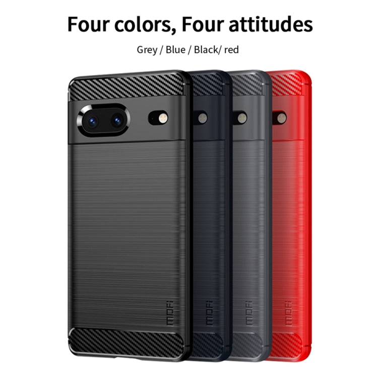 For Google pixel 7 5G MOFI Gentleness Series Brushed Texture Carbon Fiber TPU Phone Case(Black) - Google Cases by MOFI | Online Shopping South Africa | PMC Jewellery