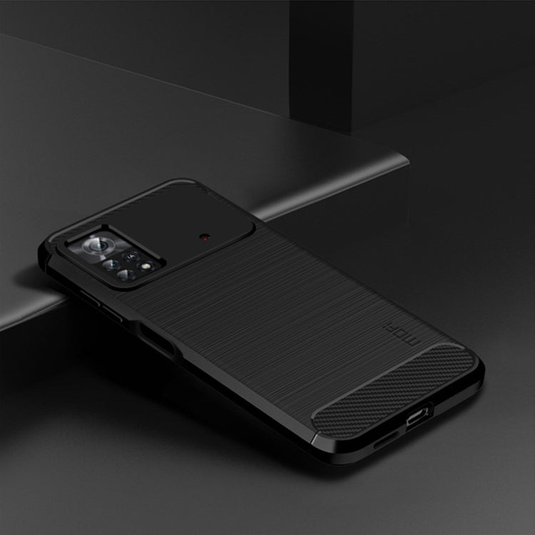 For Xiaomi Poco X4 Pro 5G MOFI Gentleness Brushed Carbon Fiber Soft TPU Case(Black) - Xiaomi Cases by MOFI | Online Shopping South Africa | PMC Jewellery | Buy Now Pay Later Mobicred