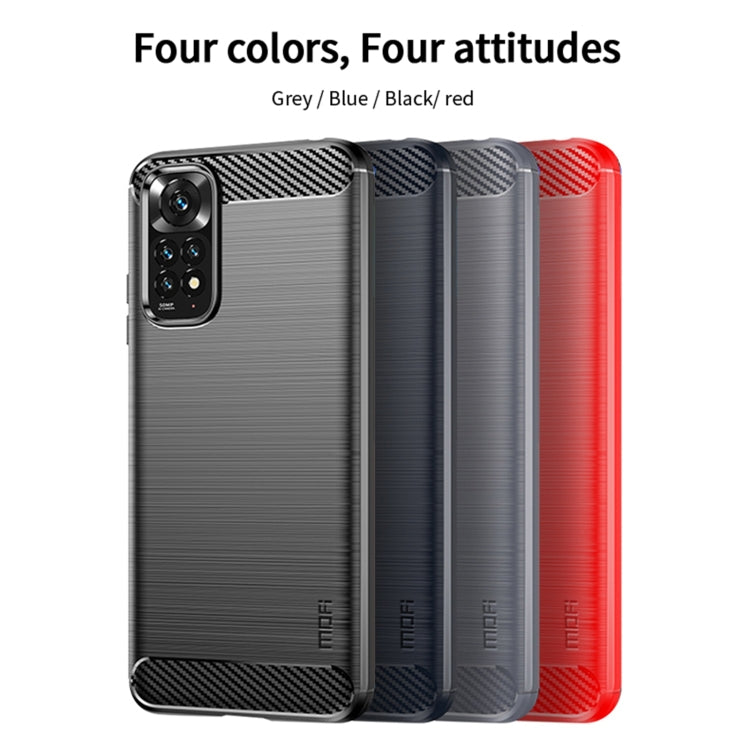For Xiaomi Redmi Note 11 4G Global / Note 11S 4G MOFI Gentleness Brushed Carbon Fiber TPU Case(Black) - Xiaomi Cases by MOFI | Online Shopping South Africa | PMC TechLife | Buy Now Pay Later Mobicred