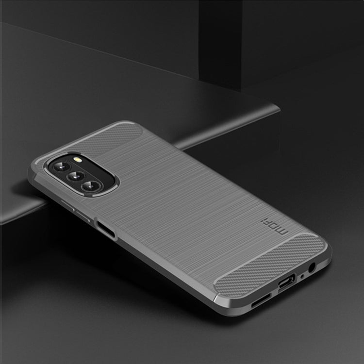 For Motorola Moto G 5G 2022 MOFI Gentleness Series Brushed Texture Carbon Fiber TPU Phone Case(Gray) - Motorola Cases by MOFI | Online Shopping South Africa | PMC Jewellery