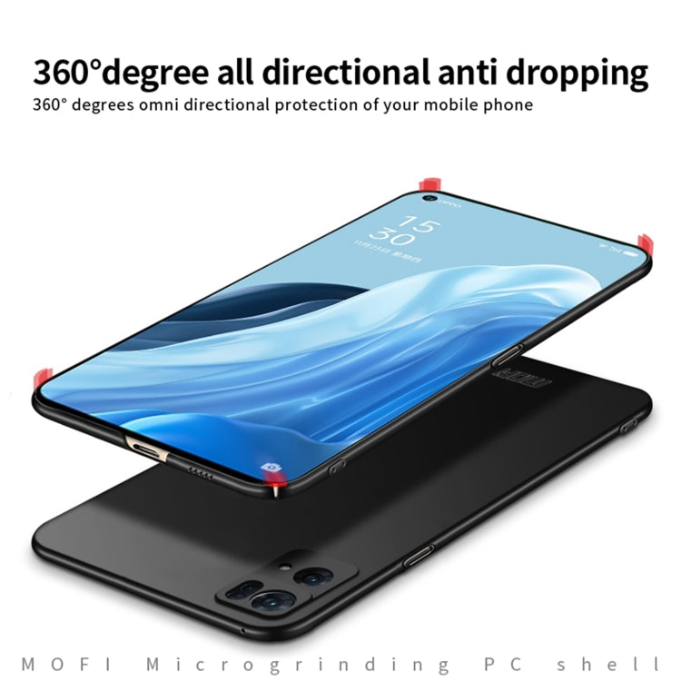 For OPPO Reno7 Pro MOFI Frosted PC Ultra-thin Hard Case(Black) - OPPO Cases by MOFI | Online Shopping South Africa | PMC TechLife | Buy Now Pay Later Mobicred