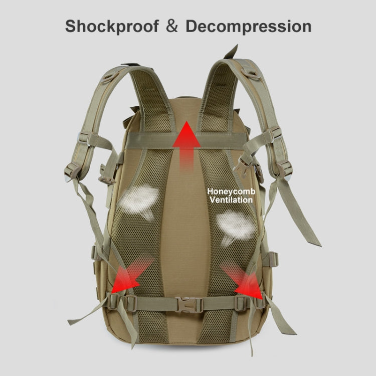 JUNSUNMAY J012 25L Waterproof Outdoor Sports Molle Rucksack Backpack with Reflective Stripe(Khaki) - Backpacks by JUNSUNMAY | Online Shopping South Africa | PMC Jewellery
