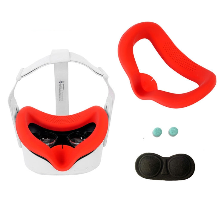 JD-391215 Suitable for Oculus Quest2 Generation VR Eye Mask Silicone Cover + Lens Cover Set(black) - VR Accessories by PMC TechLife | Online Shopping South Africa | PMC TechLife | Buy Now Pay Later Mobicred