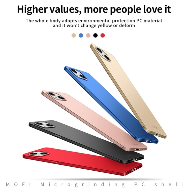 For iPhone 14 Plus MOFI Frosted PC Ultra-thin Hard Case  (Blue) - free shipping - PMC TechLife - Order now!