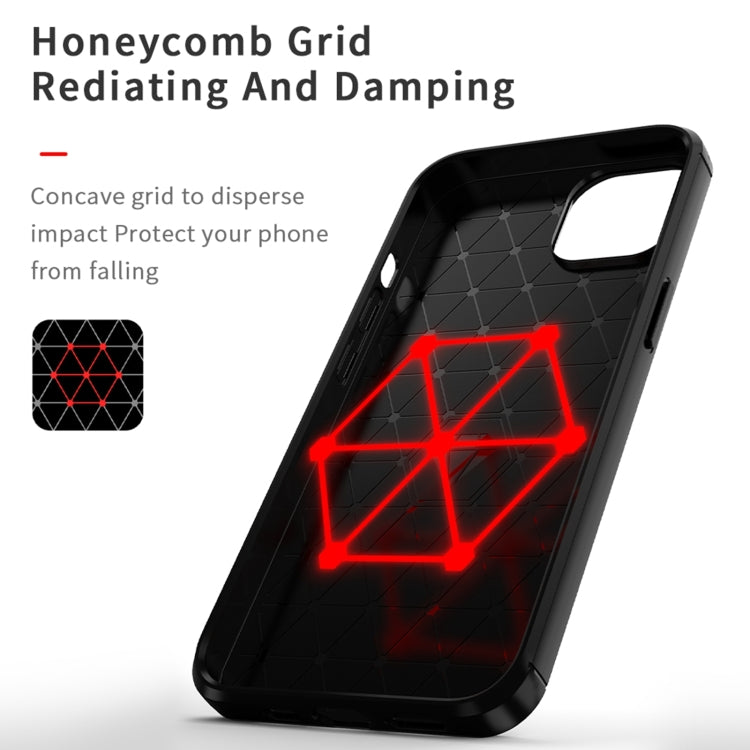 For iPhone 14 MOFI Gentleness Brushed Texture Carbon Fiber TPU Phone Case (Gray) - iPhone 14 Cases by MOFI | Online Shopping South Africa | PMC TechLife