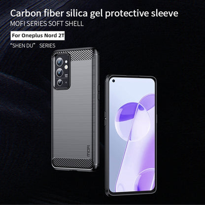 For OnePlus Nord 2T MOFI Gentleness Series Brushed Texture Carbon Fiber Soft TPU Case(Gray) - OnePlus Cases by MOFI | Online Shopping South Africa | PMC Jewellery