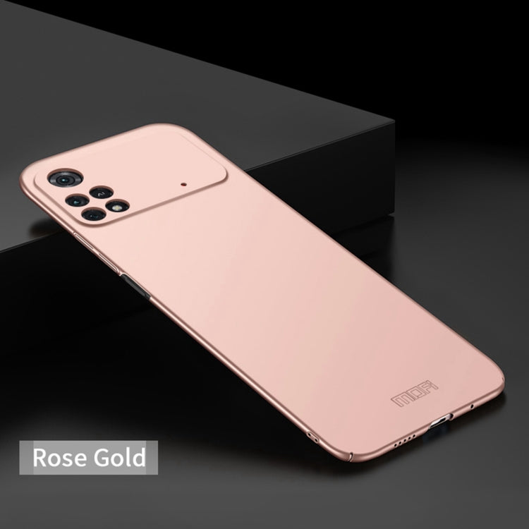 For Xiaomi POCO M4 Pro 4G MOFI Frosted PC Ultra-thin Hard Case(Rose gold) - Xiaomi Cases by MOFI | Online Shopping South Africa | PMC Jewellery | Buy Now Pay Later Mobicred