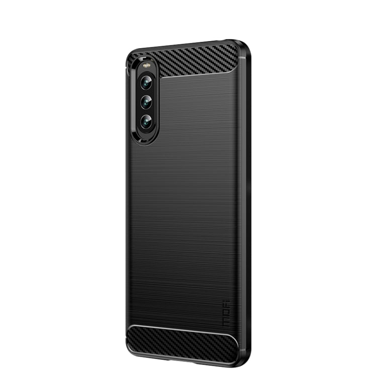 For Sony Xperia 10 IV MOFI Gentleness Series Brushed Texture Carbon Fiber Soft TPU Case(Black) - Sony Cases by MOFI | Online Shopping South Africa | PMC Jewellery