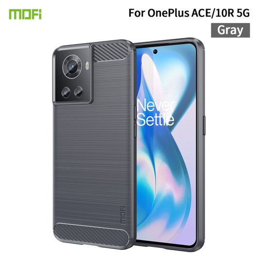 For OnePlus Ace / 10R 5G MOFI Gentleness Series Brushed Texture Carbon Fiber Soft TPU Case(Gray) - OnePlus Cases by MOFI | Online Shopping South Africa | PMC Jewellery